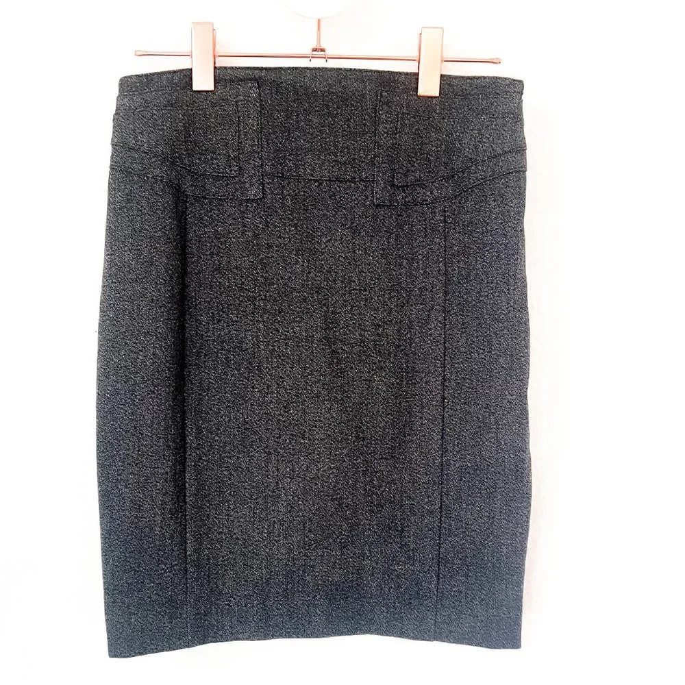express dark grey pencil skirt w/side zip 6 - Picture 2 of 7